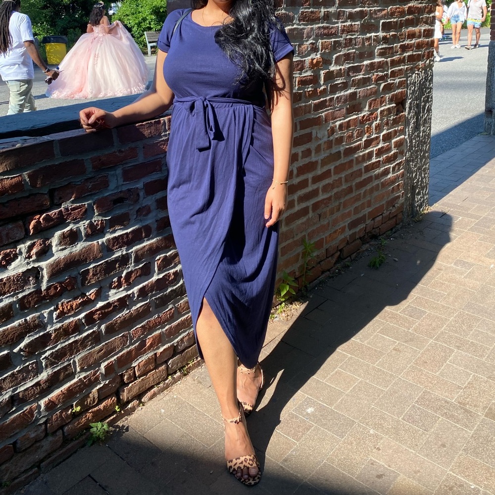 Navy blue midi dress